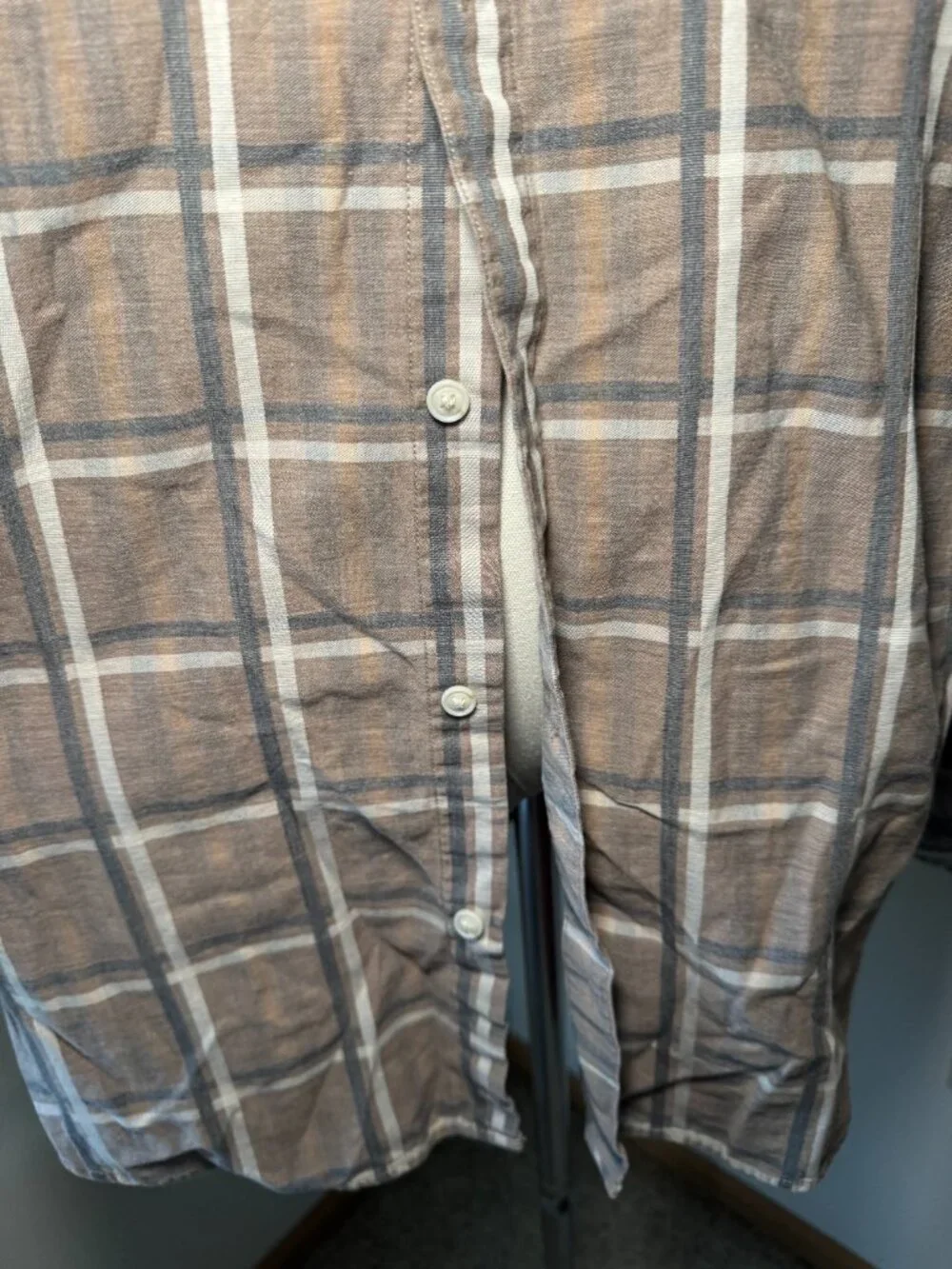 Banana Republic Luxe Flannel Camden Fit Brown Long Sleeve Button Down Shirt